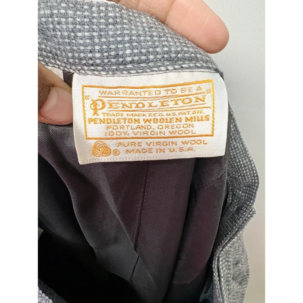 Vintage Pendleton Women's Grey 100% Virgin Wool A-Line Skirt‎ Size 8